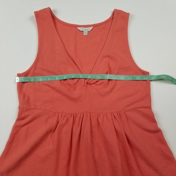 Lucky Brand Coral Twist Knot Front Peplum Tank Top Coral Size Small NWOT - Picture 6 of 8